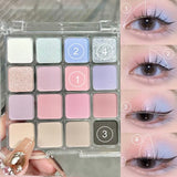 Oklulu 16 Colors Eyeshadow Palette Pearlescent Matte Low Saturation Waterproof Glitter Eye Shadow Lasting Eyes Makeup Korean Cosmetics