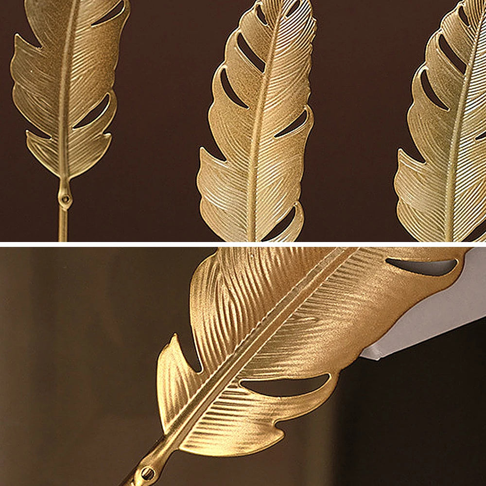 OKLULU Nordic Gold Ginkgo Leaf Crafts Leaves Sculpture Luxury Living Room Decor Home Decoration Accessories Office Desktop Ornaments