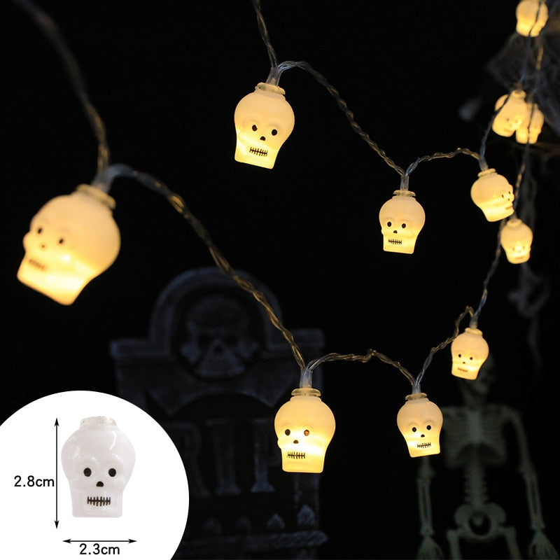 1.5m 10Led Halloween Light String Pumpkin Skull Eye Balls Ghost Festival Party Lantern Trick Or Treat Happy Halloween Day Decor