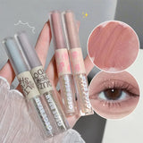 Oklulu  Glitter Sequins Liquid Eyeshadow Low-saturation Blue Matte Shimmer Double Head Eye Shadow Waterproof Brightening Eye Makeup