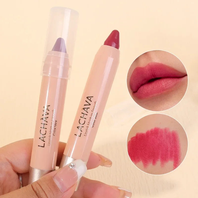 Oklulu Waterproof Matte Contouring Lipstick 8 Colors Lasting Velvet Lip Liner Pen Non sticky Cup Sexy Red Lips Pencil Makeup Cosmetics