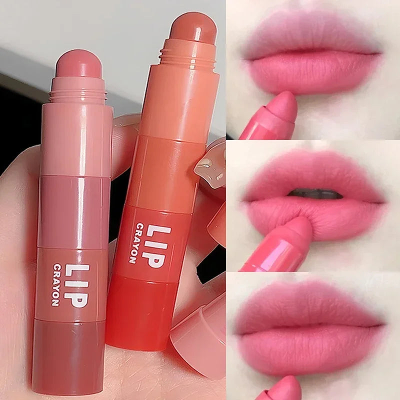 OKLULU  -  Multicolour 4 In 1 Matte Lipstick Nude Pink Red Lip Liner Pen Long Long Waterproof Crayon Lipstick Pencil Lips Makeup Cosmetic