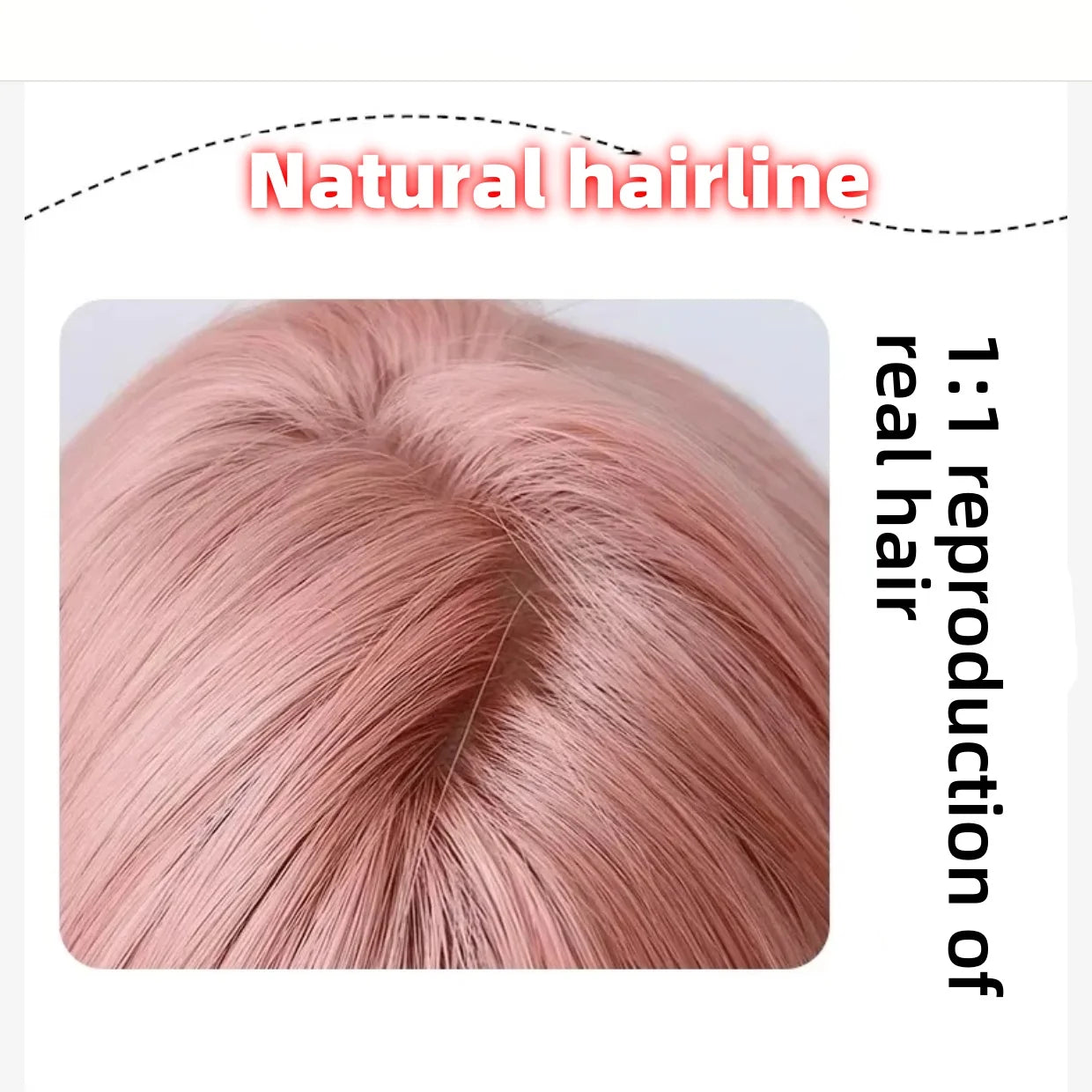 OKLULU  -  Pink Wig for Women Long Wavy Pink Lolita Cosplay Wig Sweet Nature Wave Headband Synthetic Wig