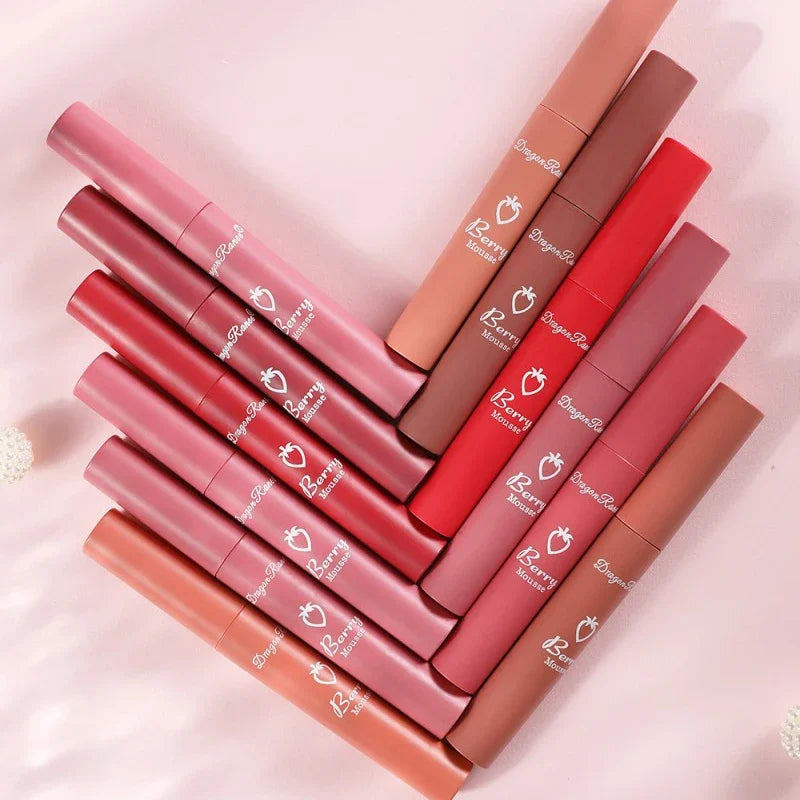 Oklulu Nude Matte Lip Gloss 12 Colors Long-lasting Velvet Lipstick Waterproof Non-fade Non-stick Cup Lipsticks Women Makeup Cosmetic