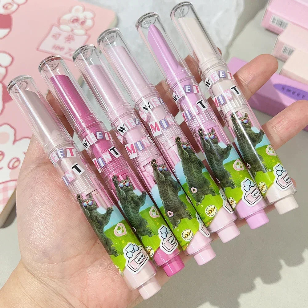 Oklulu Heart-shaped Jelly Mirror Lipstick Pen Waterproof Non-stick Cup Lasting Clear Solid Lip Gloss Moisturizing Lips Makeup Cosmetics