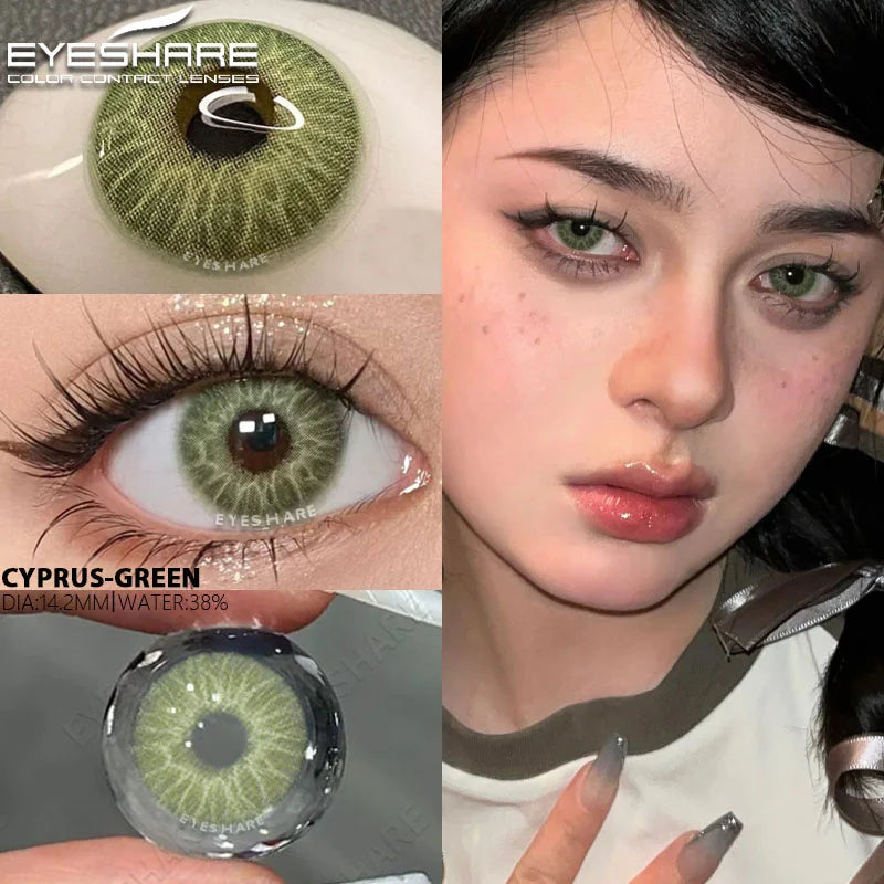 OKLULU  -  1 Pair New Natural Colored Contact Lenses for Eyes Blue Lenses Green Eye Lenses Brown Lenses Yearl Gray Contact Lenses