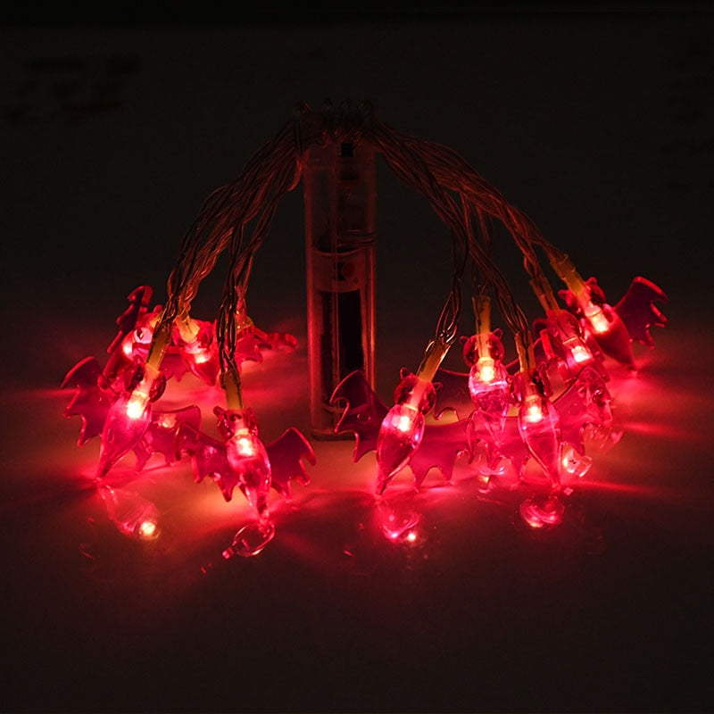 150cm 10LED Halloween LED String Lights Portable Pumpkin Ghost Skeletons Lights for Home Bar Halloween Party Decor Supplies