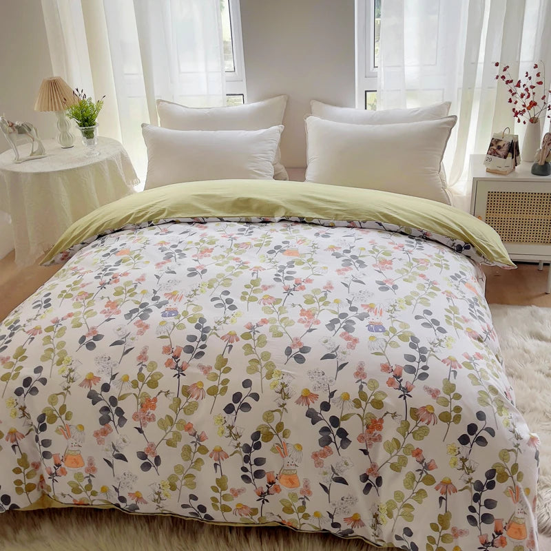 Bonenjoy 1pc Quilt Cover 100% Cotton Home Bed Linen Floral Duvet Covers Skin-friendly Bed Covers 이불커버세트 (Pillowcase Need Order)