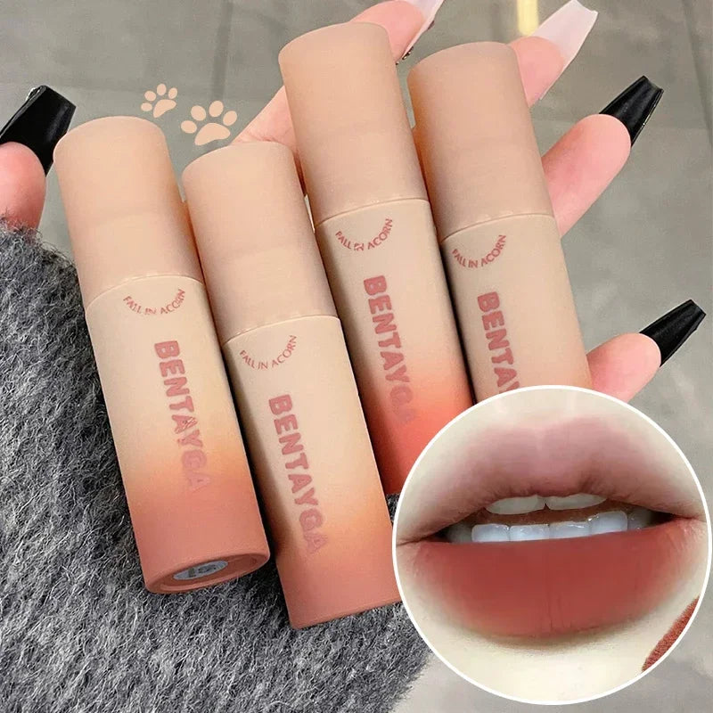 Oklulu Matte Nude Red Lip Gloss 6Colors Long Lasting Velvet Red Brown Non-stick Cup Lip Mud Pink Liquid Lipstick Korean Makeup Cosmetic