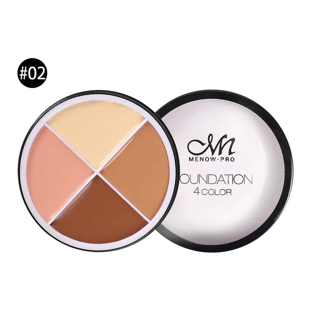 Oklulu 4 Colors Concealer Makeup Palette Waterproof Moisturizing Coverage Dark Circle Face Contour Bronzer Foundation Cream Cosmetic