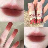 Oklulu  6 Color Brown Pink Lip Glaze Matte Liquid Lipstick Cute Strawberry Waterproof Velvet Nude Red Lip Mud Cheek Rouge Tint Cosmetics