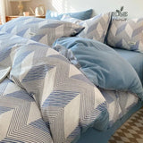 OKLULU Pure cotton bed four-piece set 100 pure cotton simple Nordic bedding sheets and quilt cover