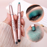 Oklulu  12 Colors Double-head Pearlescent Eyeshadow Pencil Long Lasting Matte Shimmer Lying Silkworm Eye Shadow Pen Highlighter Stick