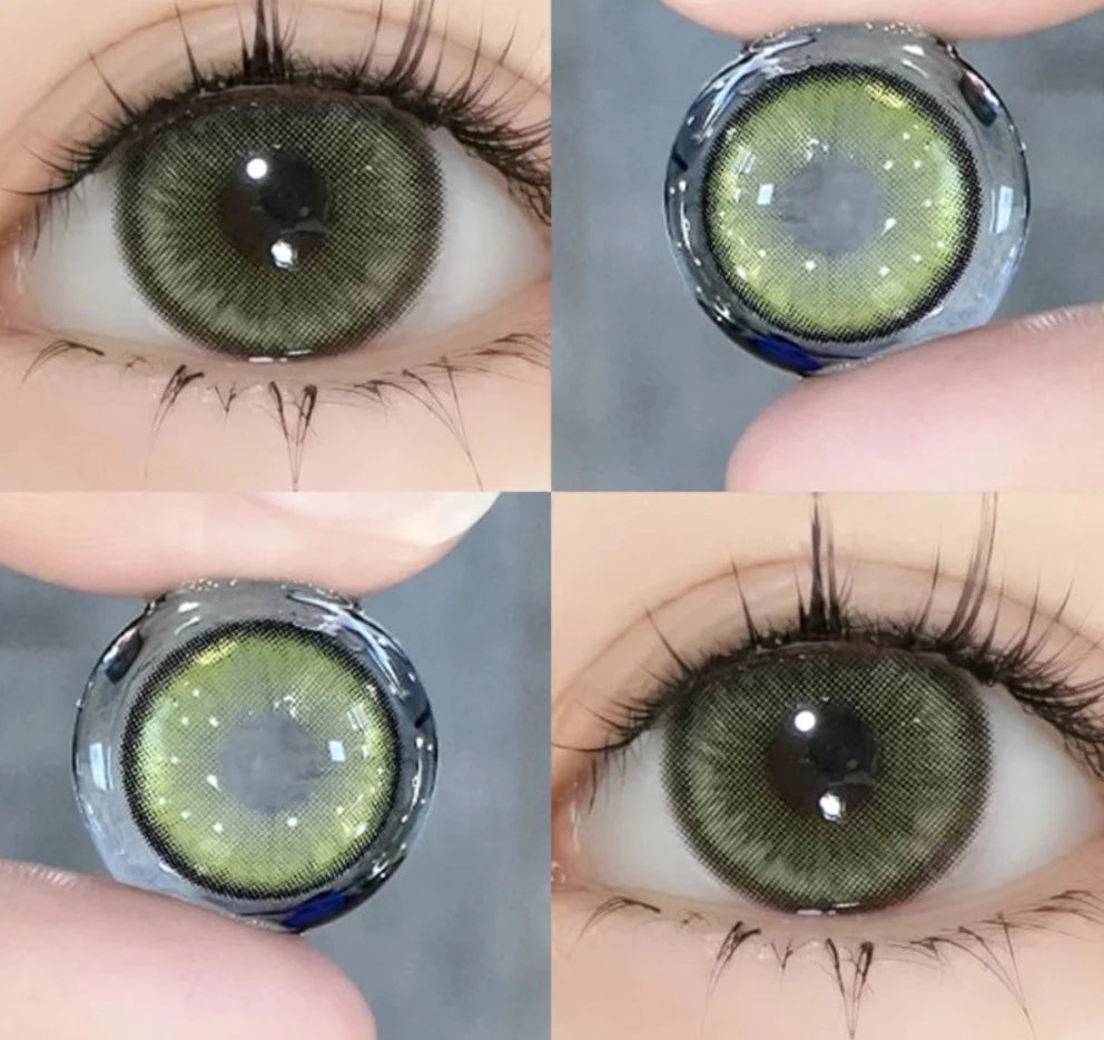 OKLULU  1 Pair Natural Colored Contact Lenses with Degree Myopia Lenses Korean Lenses High Quality Lenses Green Lenses