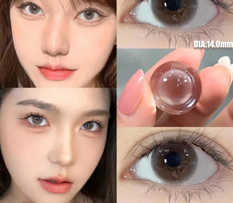 OKLULU  2Pcs New product  Color Contact Lenses Myopia Degree -0.00 to -8.00 natural lenses Soft Lens EyeBeauty Pupil ﻿