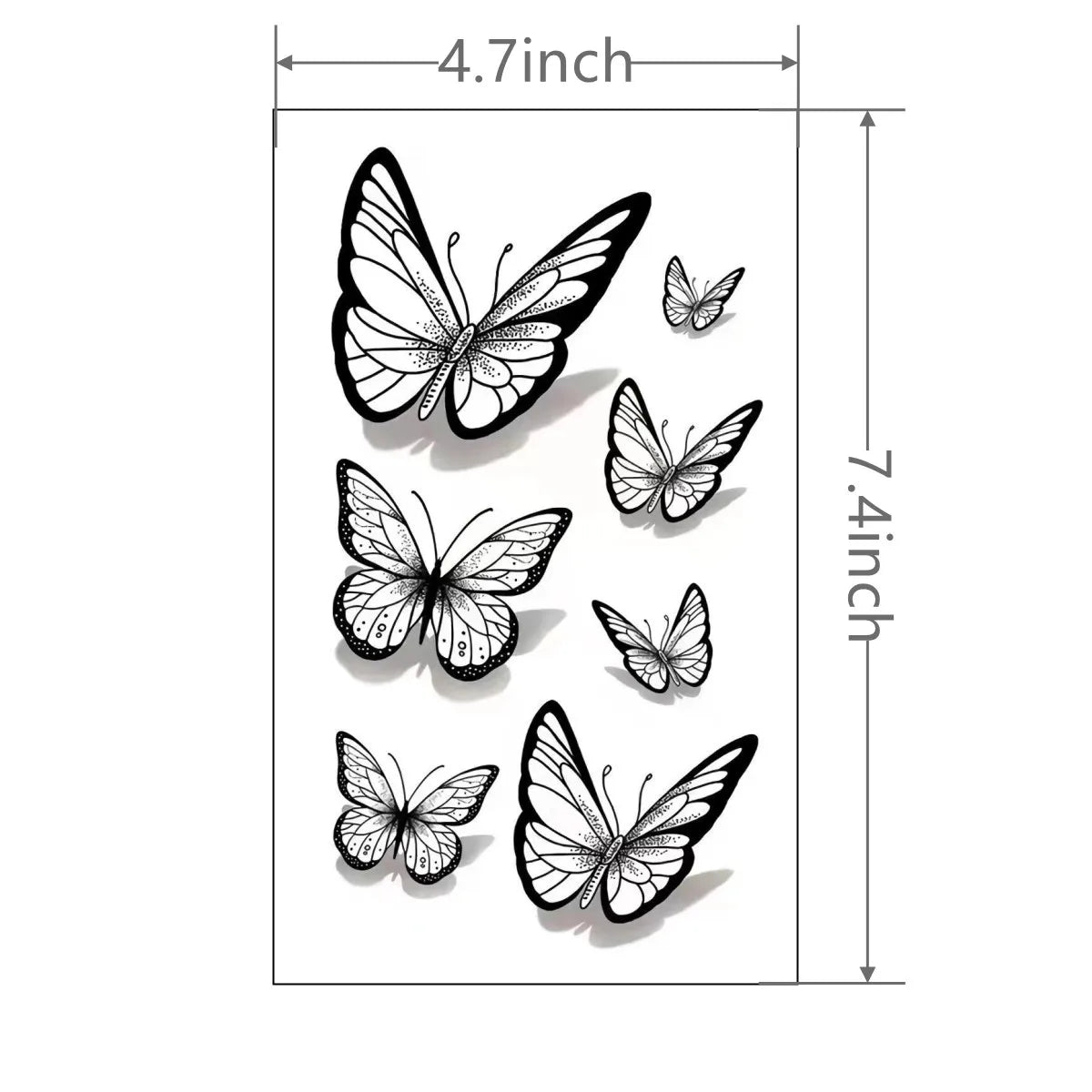 OKLULU  -  1 Sheet Butterfly Tattoo Sticker Waterproof Lasting Temporary Tattoo