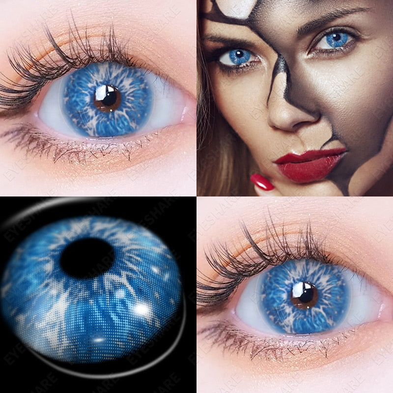 Blue Color Contact Lenses for Eyes Cosplay Yearly Makeup Halloween Beauty Color Contact Lenses Free Shipping