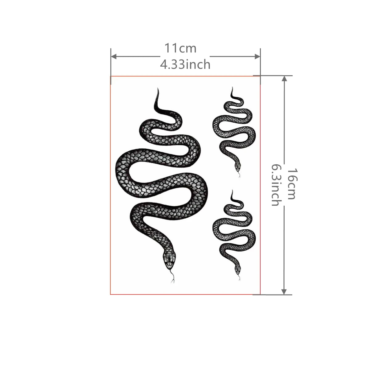 OKLULU  -  1 Sheet Snake Hand Tattoo Sticker Waterproof Lasting Temporary Tattoo