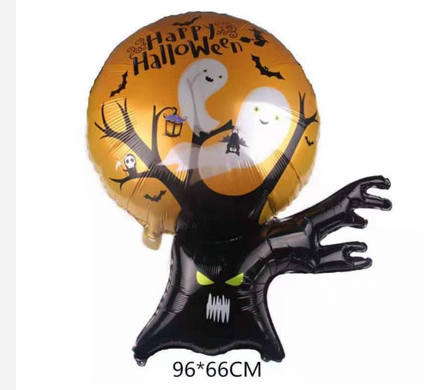 Huge Standing Halloween Pumpkin Ghost Balloons Witch Bat Spider Foil Ballon Inflatable Kids Toys Globos Halloween Party Supplies