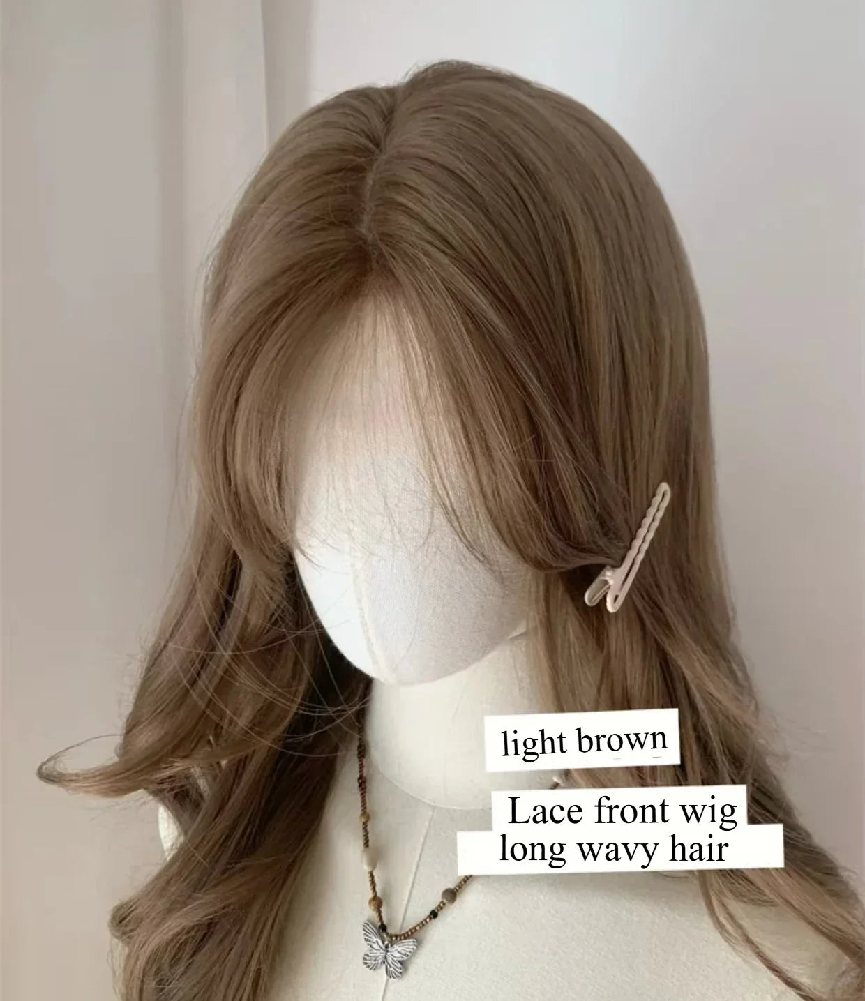 OKLULU  -  Light Brown Wig for Women Long Wavy Hair Synthetic Wig for Daily Life Cosplay Lolita Heat Resistant Headband Wigs