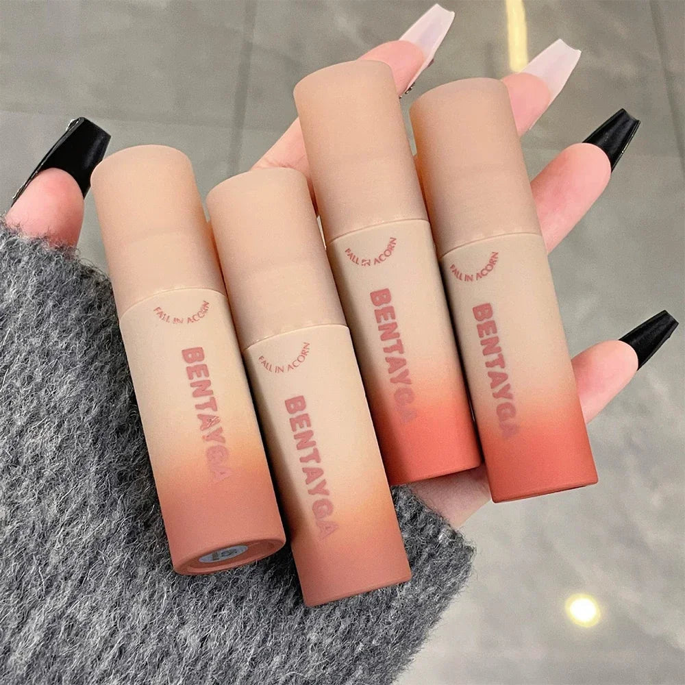 Oklulu Matte Nude Red Lip Gloss 6Colors Long Lasting Velvet Red Brown Non-stick Cup Lip Mud Pink Liquid Lipstick Korean Makeup Cosmetic