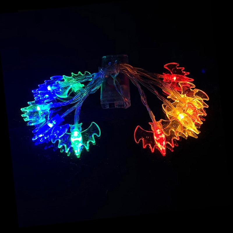 150cm 10LED Halloween LED String Lights Portable Pumpkin Ghost Skeletons Lights for Home Bar Halloween Party Decor Supplies