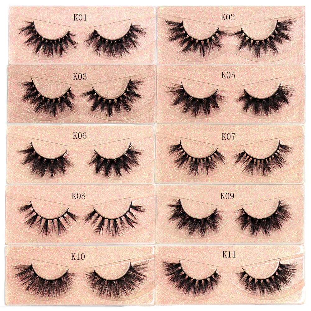 Oklulu Makeup Mink Eyelashes 100% Cruelty free Handmade 3D Mink Lashes Full Strip Lashes Soft False Eyelashes Makeup Lashes