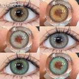 OKLULU  -   1Pair New Colored Contact Lenses for Eyes Brown Lenses Green Eye Lenses Gray Pupils Yearly Cosmetic Eye Contact Lens