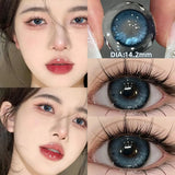 OKLULU 1 Pair Green Lenses Colored Contact Lenses for Eyes Beauty Pupils Myopia Eye Color Lenses Prescription Lenses Blue Lens