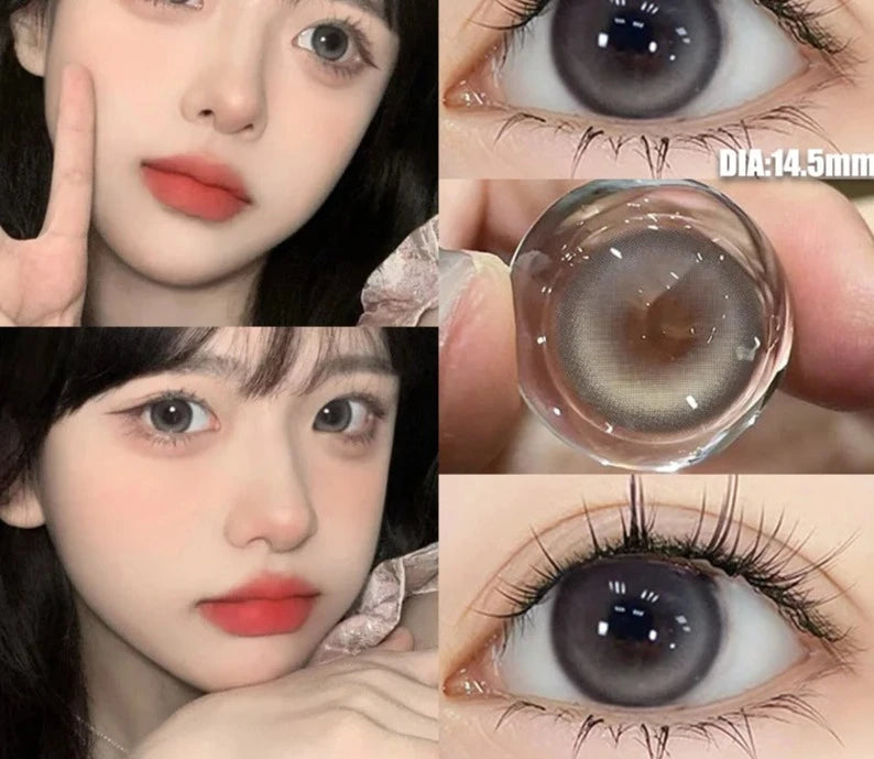 OKLULU  2Pcs New product  Color Contact Lenses Myopia Degree -0.00 to -8.00 natural lenses Soft Lens EyeBeauty Pupil ﻿