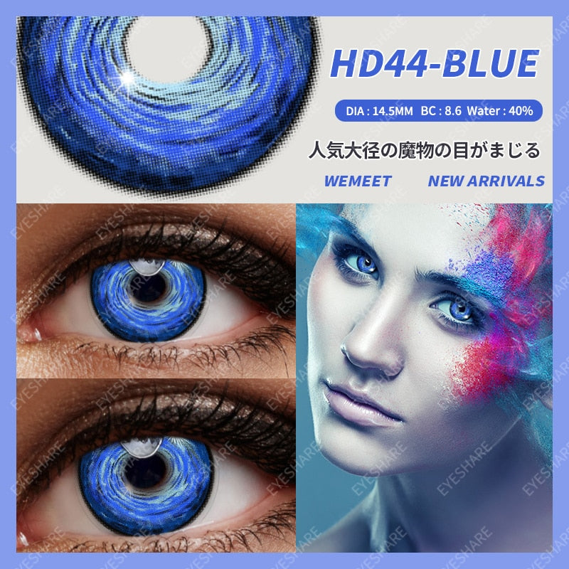 Blue Color Contact Lenses for Eyes Cosplay Yearly Makeup Halloween Beauty Color Contact Lenses Free Shipping