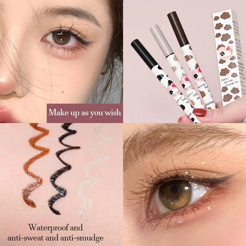 OKLULU  -  Liquid Eyeliner Lying Silkworm Eyelash Pen Quick Dry Waterproof Long-lasting Black Brown Eyeliner Pencil Beauty Eyes Makeup Tool