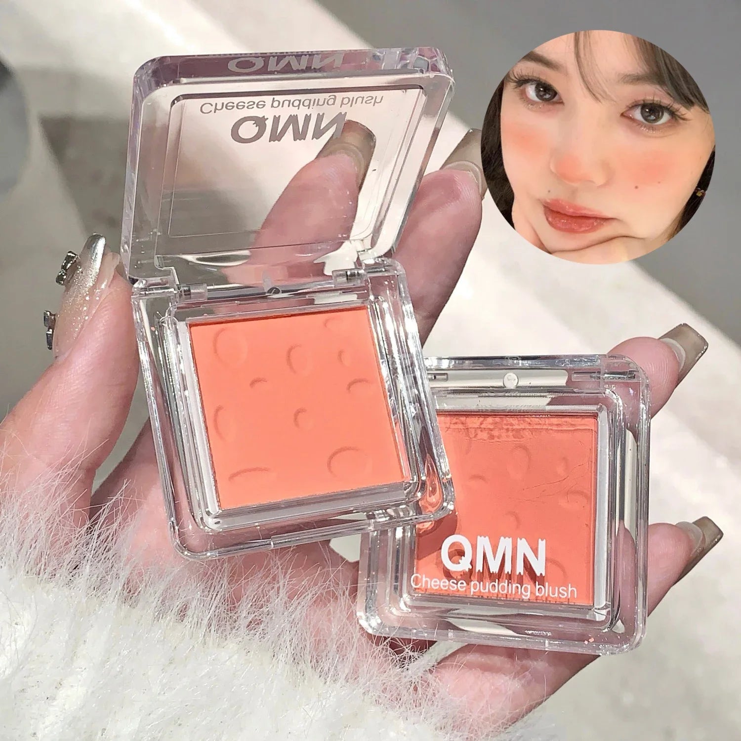 OKLULU  -  Monochrome Blusher Contour Matte Natural Cheek Tint Peach Pink Cream Low Saturation Waterproof Natural Blush Face Rouge Cosmetic