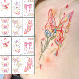 OKLULU  -  Flower and Butterflies Temporary Sticker Tattoo Self Adhesive Colorful Body Art Tattoos Waterproof Fake Colorful Arm Body Tattoo