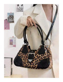 OKLULU  -  Hot Girls Leopard Print Y2k Shoulder Bag Women Vintage Handle Casual Crossbody Bags Female Versatile Retro Messenger Bag