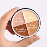 Oklulu 4 Colors Concealer Makeup Palette Waterproof Moisturizing Coverage Dark Circle Face Contour Bronzer Foundation Cream Cosmetic