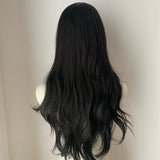 OKLULU  -  Ningning‘s hair Long Black Wig for Women Big Wave Curly Hair Headband Wigs with Eight Bangs Small Lace Front Natural Lolita Wigs