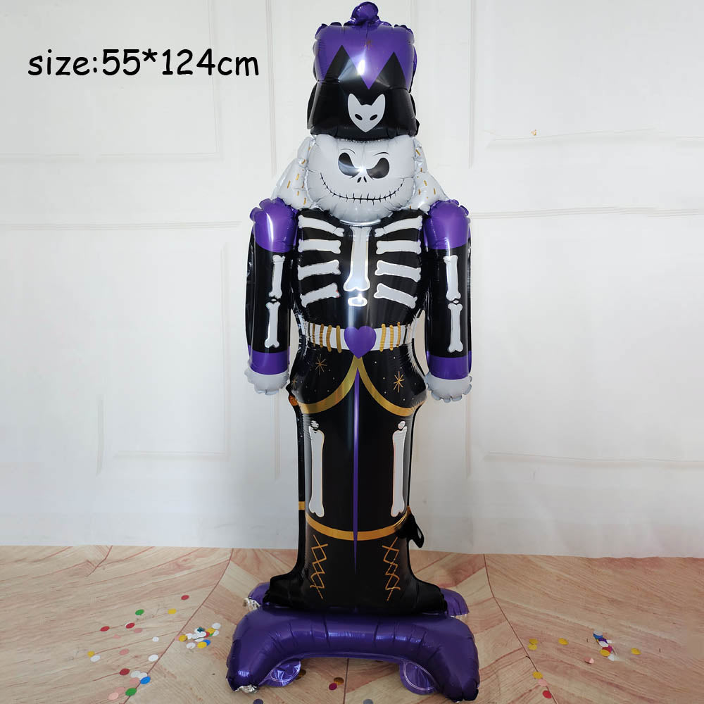 Huge Standing Halloween Pumpkin Ghost Balloons Witch Bat Spider Foil Ballon Inflatable Kids Toys Globos Halloween Party Supplies