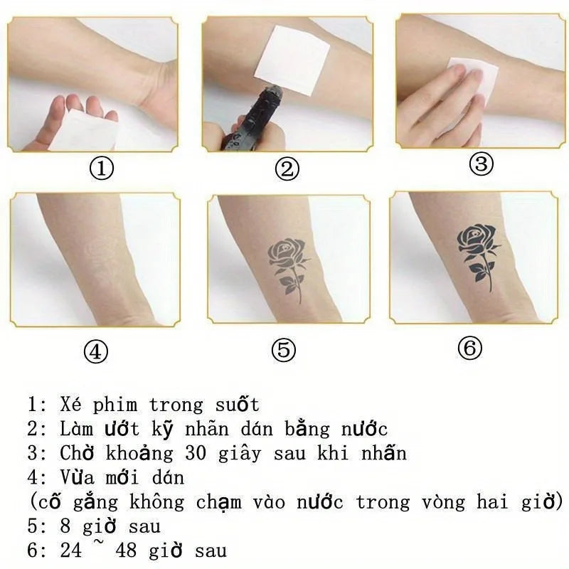 OKLULU  -  1 Sheet Spider Tattoo Sticker Waterproof and Long-lasting Temporary Tattoo