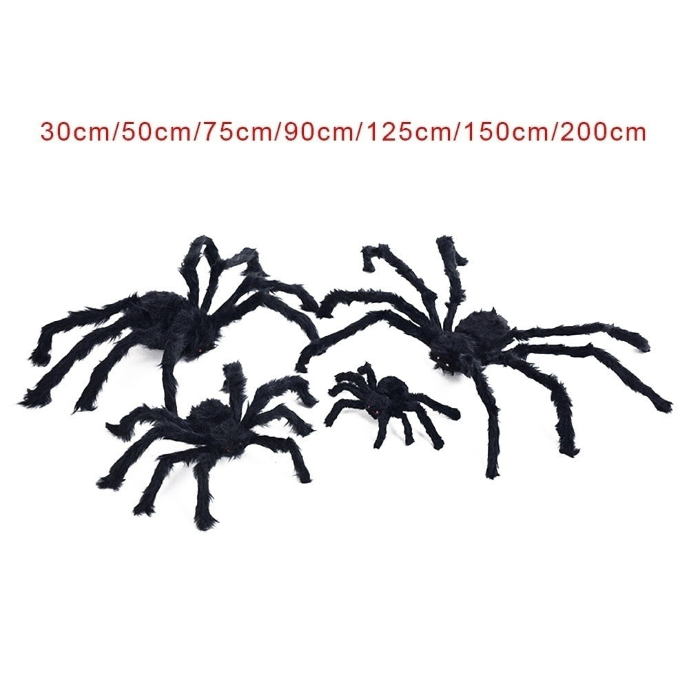 30cm/50cm/75cm/90cm/125cm/150cm/200cm Black Spider Halloween Decoration Haunted House Prop Indoor Outdoor Giant Decor