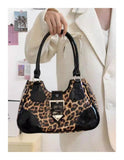 OKLULU  -  Hot Girls Leopard Print Y2k Shoulder Bag Women Vintage Handle Casual Crossbody Bags Female Versatile Retro Messenger Bag