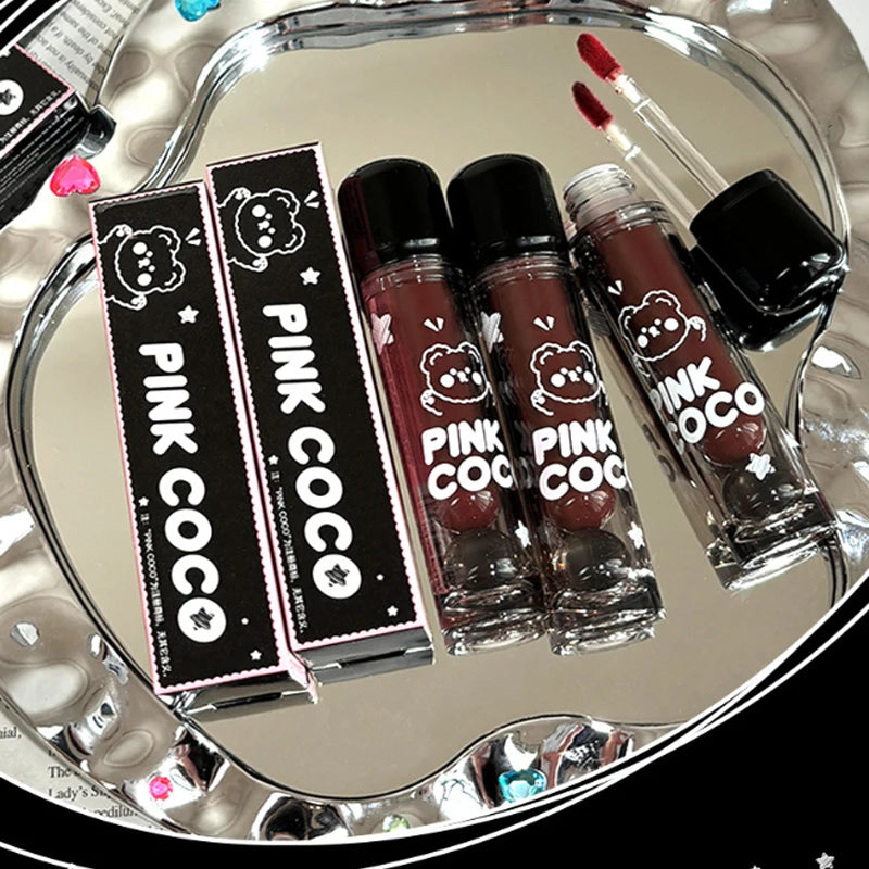 Oklulu Mirror Glass Lip Tint Punk Dark Red Lip Gloss Juice Lip Glaze Water Light Clear Lipstick Non Stick Cup Liquid Liptint Makeup