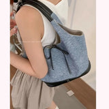 OKLULU  -  Retro Denim Canvas Bag Purse Women 2024 Hot Girls Bow Casual Underarm Shoulder Bag Ladies New Vintage Y2k Handbag Chic