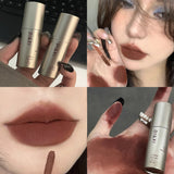 Oklulu Waterproof Matte Velvet Lip Gloss Lasting Non Sticky Cup Liquid Lipstick Nude Dark Brown Red Lip Tint Mud Makeup Lip Cosmetics