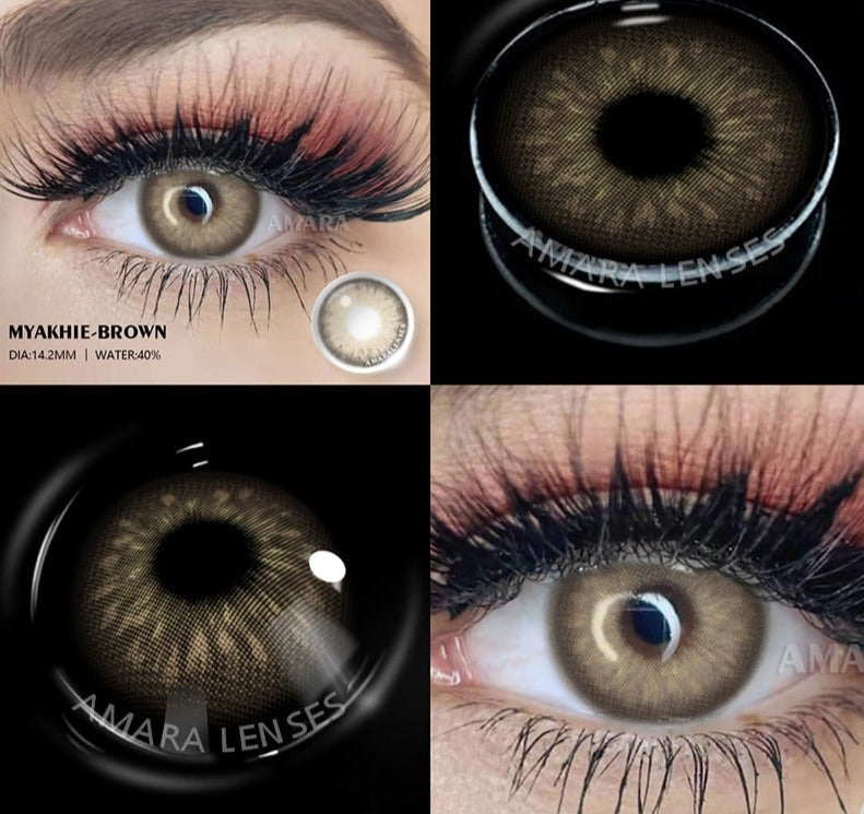 Natural Colored Contacts Lenses Brown 2pcs Contacts Beautful Pupils Color Contacts Yearly Makeup Cosmetic Contact Lens