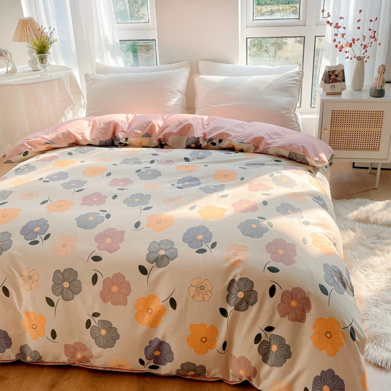 Bonenjoy 1pc Quilt Cover 100% Cotton Home Bed Linen Floral Duvet Covers Skin-friendly Bed Covers 이불커버세트 (Pillowcase Need Order)