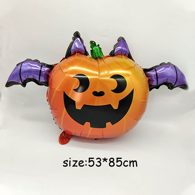 Huge Standing Halloween Pumpkin Ghost Balloons Witch Bat Spider Foil Ballon Inflatable Kids Toys Globos Halloween Party Supplies