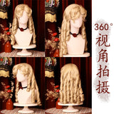 OKLULU  -  Cosplay Wig Headgear Duchess Blonde Curly Lolita Roman Curls Wig Elegant Vintage Wig for Women