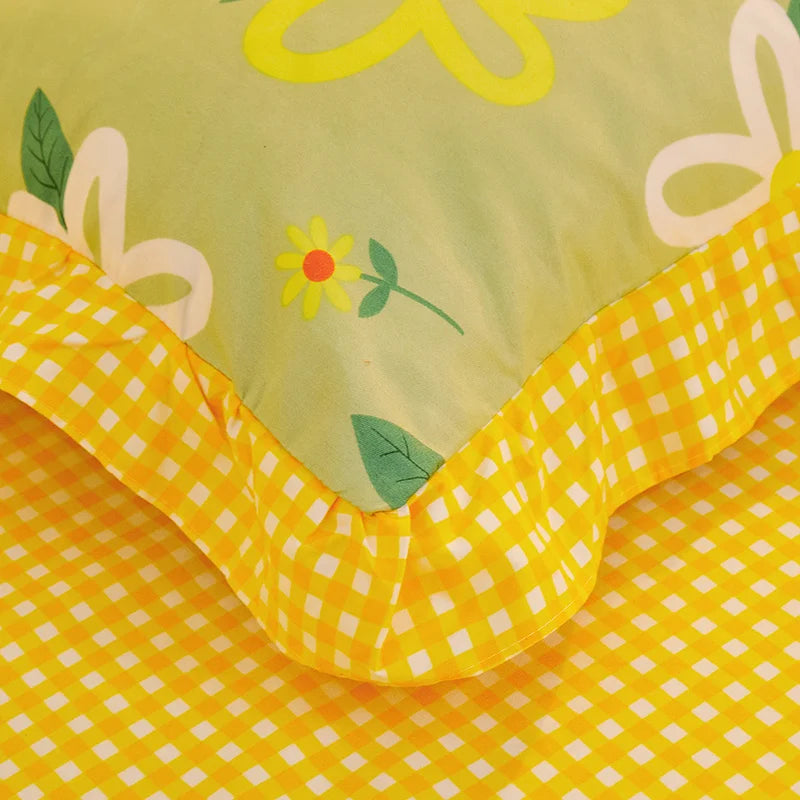 OKLULU Kuup New Duvet Cover kawaii Bedding Set Twin Size Flower Quilt Cover 150x200 High Quality Skin Friendly Fabric Bedding Cover