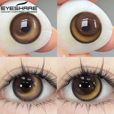 OKLULU  -   Natural Brown Color Contact Lenses for Eyes 1Pair Colored Lenses Beautiful Pupil Makeup Yearly Use Eye Colored Contacts